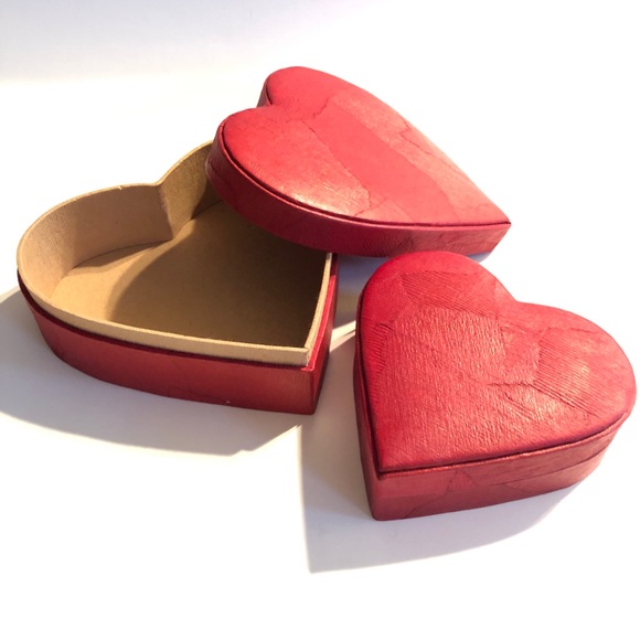 VALENTINE 2 Red HEART boxes - Picture 3 of 14